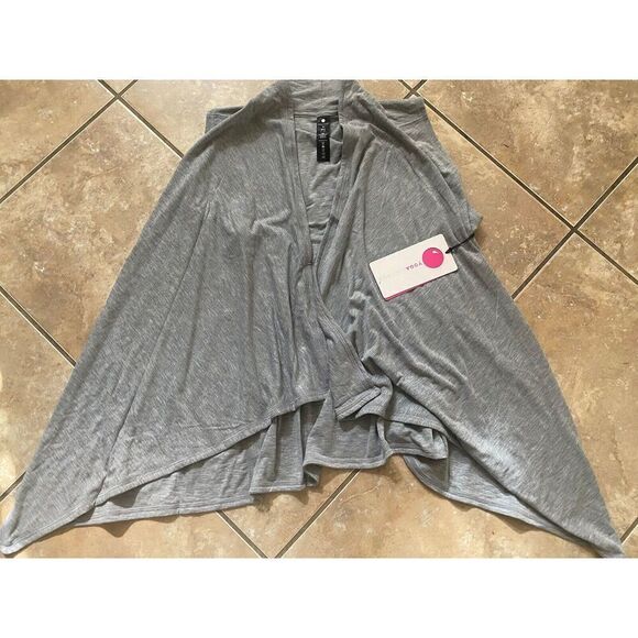 Yogalicious Women's Fly Away Open Front Draped Yoga Vest Heather Gray M Medium - Picture 1 of 4